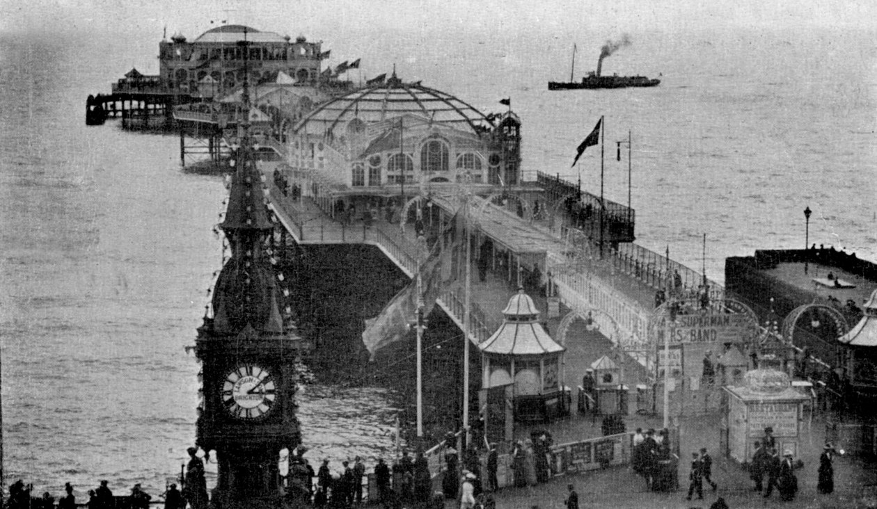 Aquário de Brighton e Pier Pier, Brighton, East Sussex, início do século XX de Unbekannt