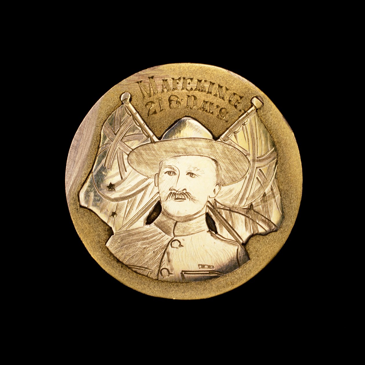 Medalha da Guerra da Boer Britânica celebrando a defesa contra o Cerco de Mafeking e retratando Robert Baden-Powell (foto) de Unbekannt