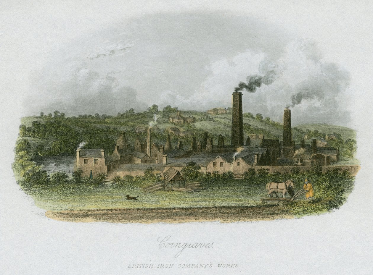 A British Iron Companys trabalha em Corngraves, perto de Halesowen, West Midlands, c1835 de Unbekannt