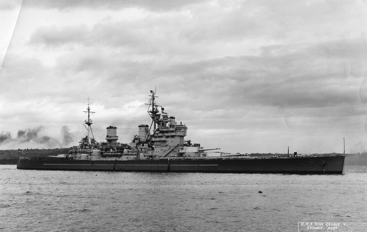 Navio de guerra britânico HMS King George V, Sydney, Austrália, 1945 de Unbekannt
