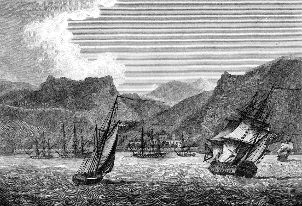 Transporte britânico fora de Santa Helena, 1817 de Unbekannt