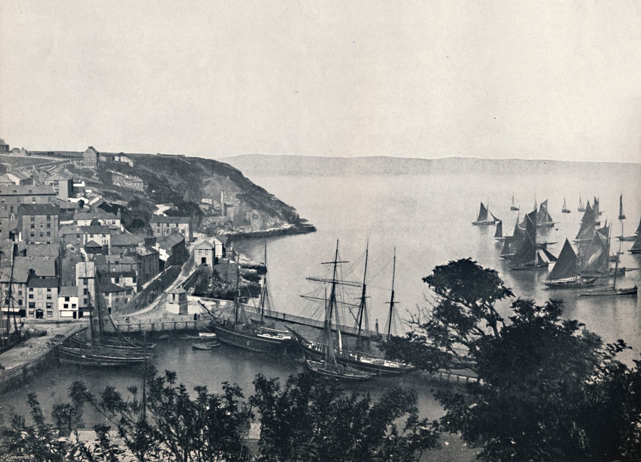 Brixham - a cidade mais baixa, mostrando a frota pesqueira, 1895 de Unbekannt