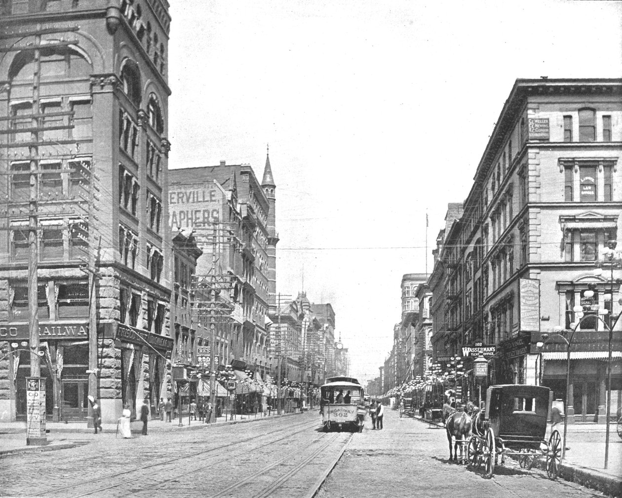 Broadway, ao norte de Chestnut Street, St. Louis, Missouri, EUA, c1900. de Unbekannt