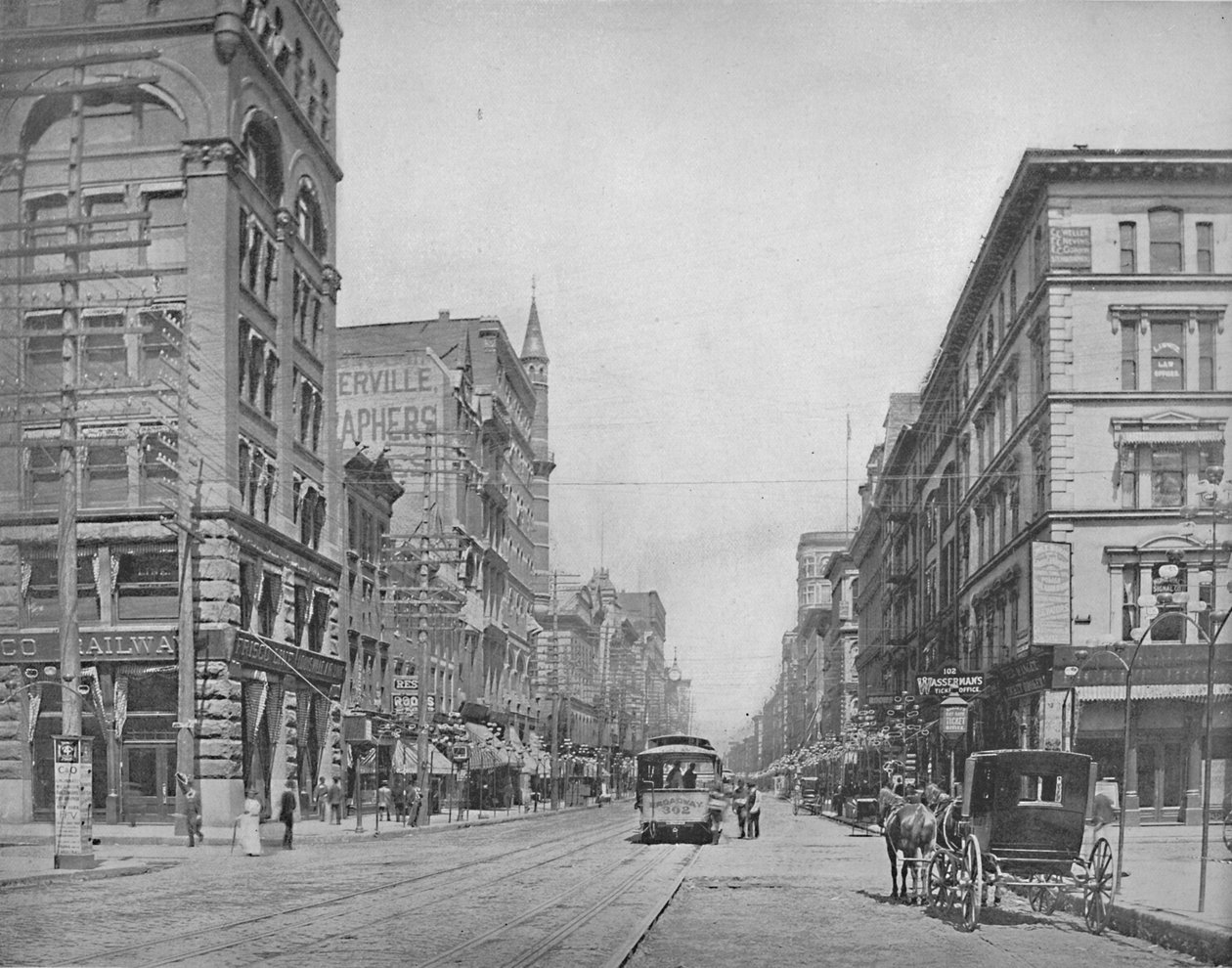 Broadway, ao norte de Chestnut Street, St. Louis, c1897. de Unbekannt