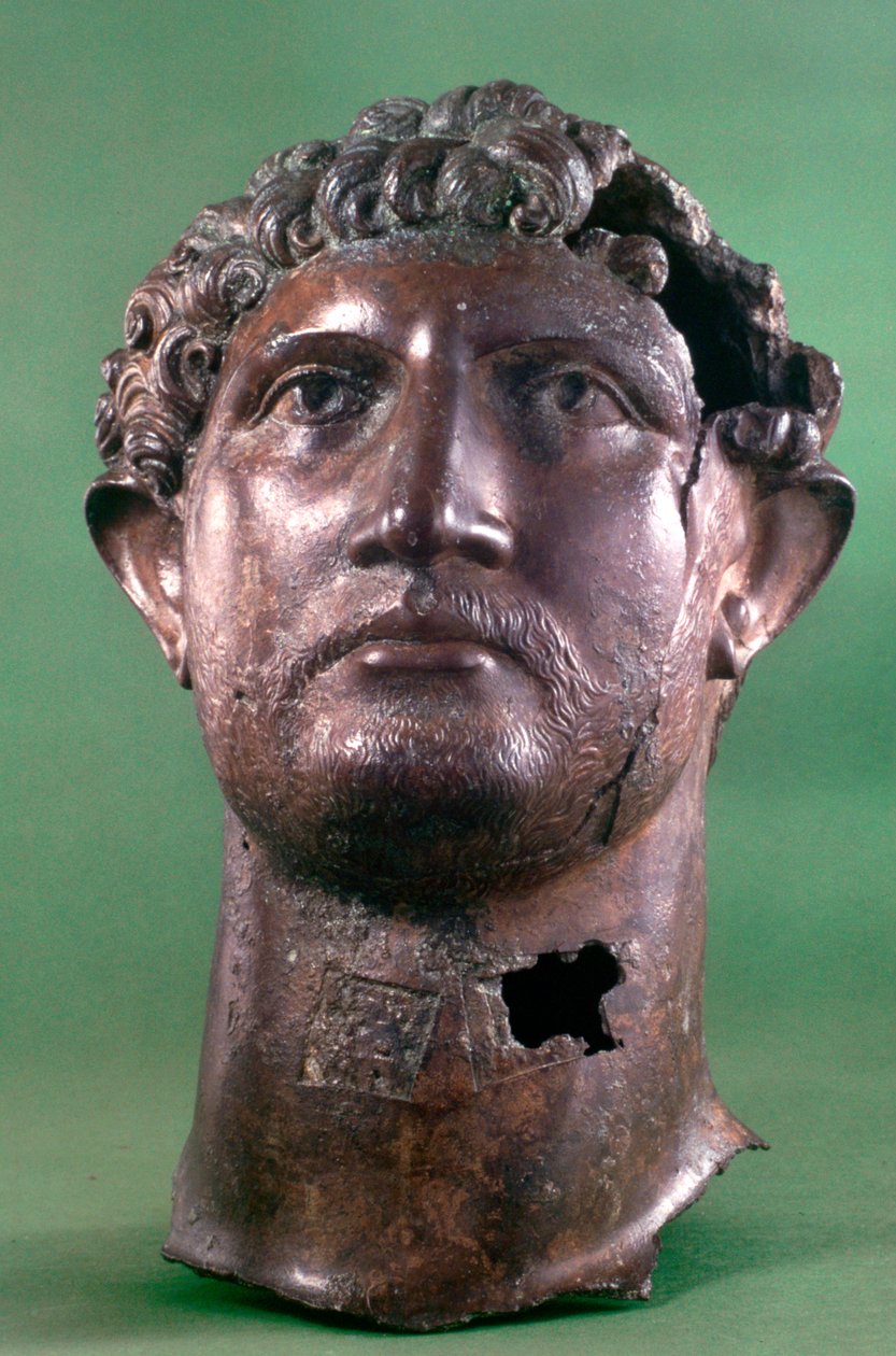 Cabeça de bronze do imperador Adriano, século II dC de Unbekannt
