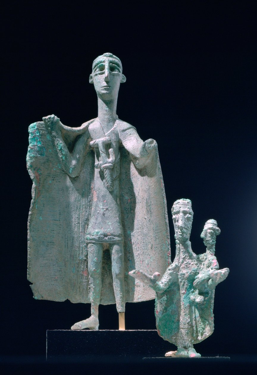 Estatutos de bronze de mãe e filho, cultura Nuragici, Siniscola, Sardenha, séculos IX a VI aC de Unbekannt