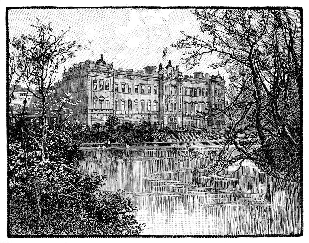 Palácio de Buckingham de St Jamess Park, Londres, c1888 de Unbekannt
