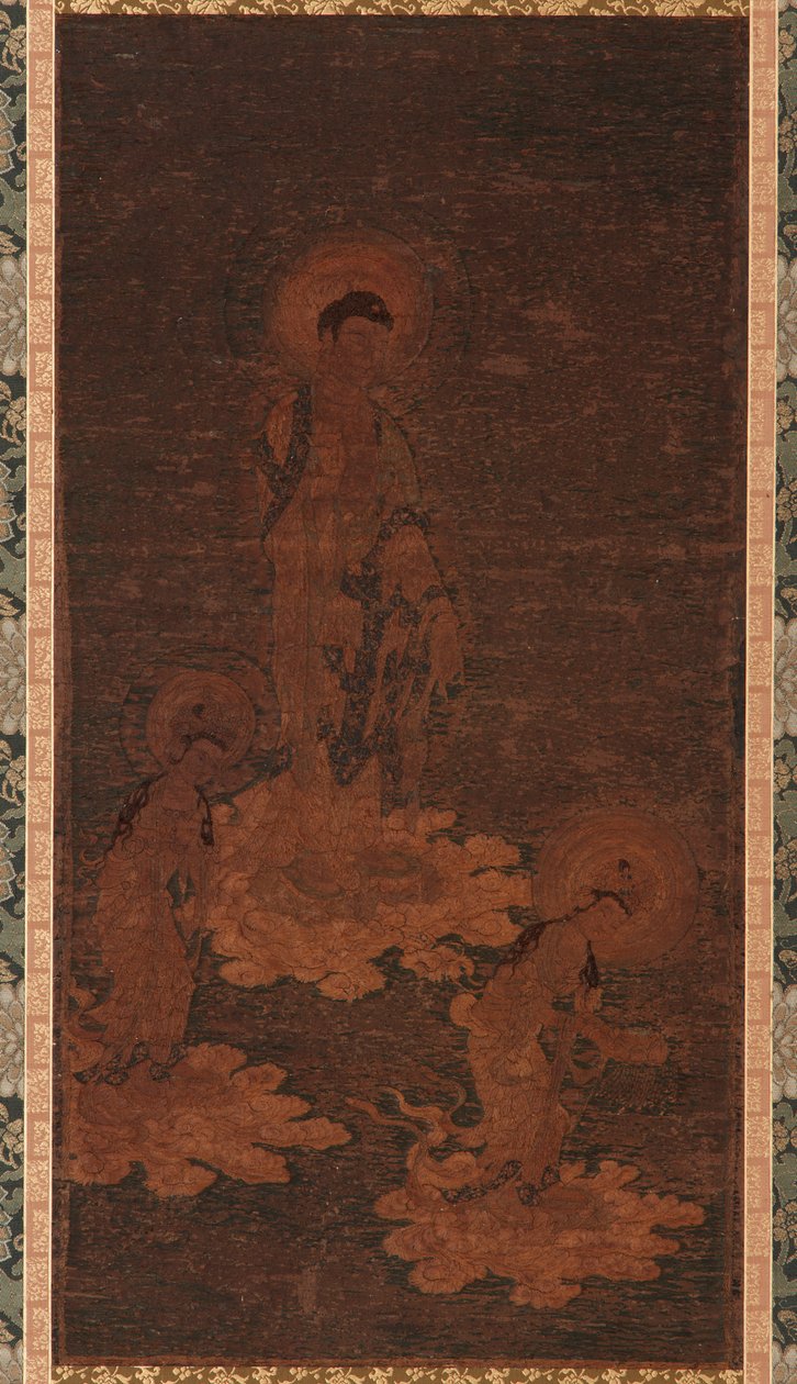 Descida de boas-vindas de Buda Amida, período Kamakura, século XIV. de Unbekannt