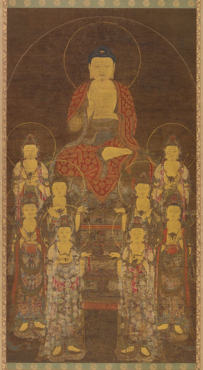 Buda Amitabha Amita e os Oito Grandes Bodhisattvas, final do período Goryeo, meados do século XIV. de Unbekannt