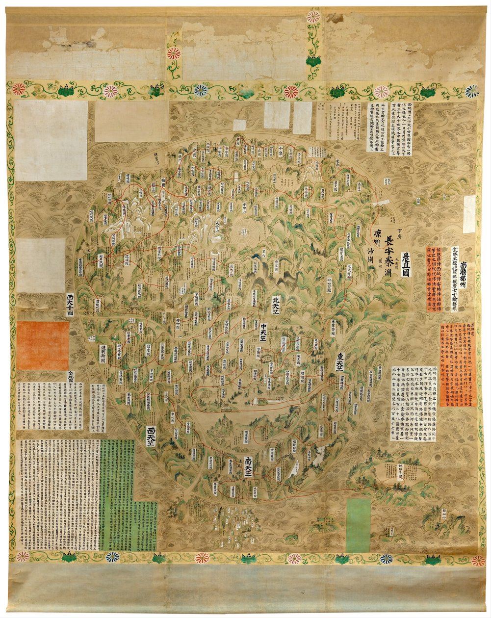 Mapa budista do mundo, início do século XVIII. de Unbekannt
