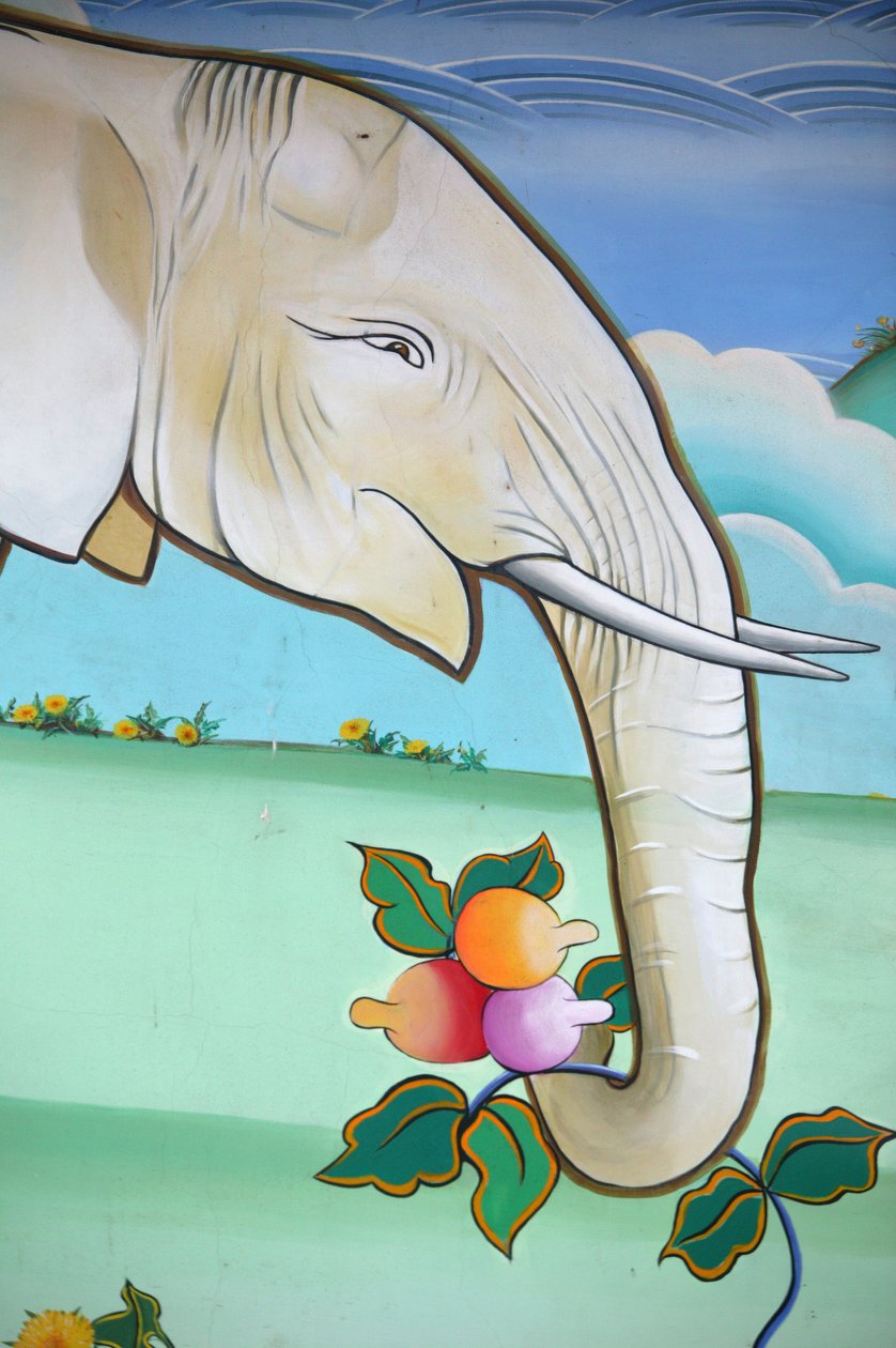 Pintura budista. Templo dos Mil Budas, Toulon sur Arroux, França de Unbekannt