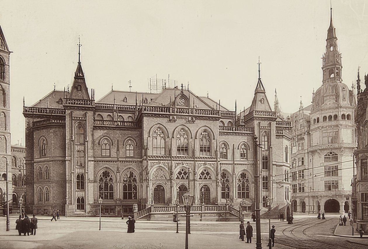 Edifício da bolsa de valores em Bremen. Por volta de 1900 de Unbekannt