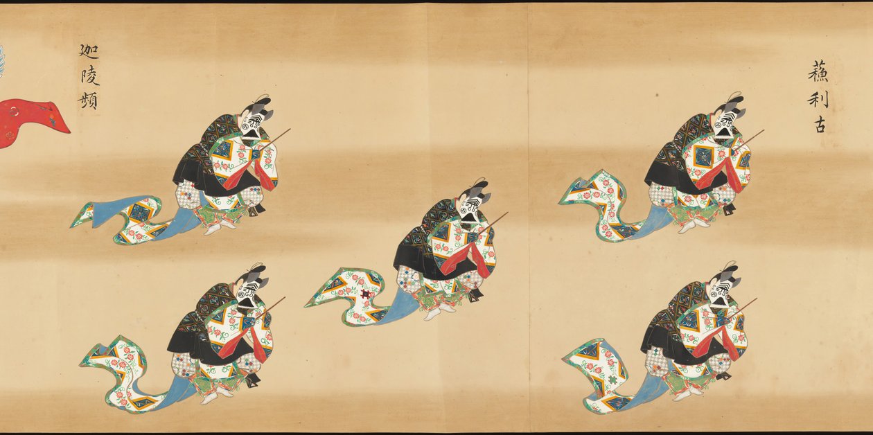Pergaminho de Bugaku, século XVII. de Unbekannt