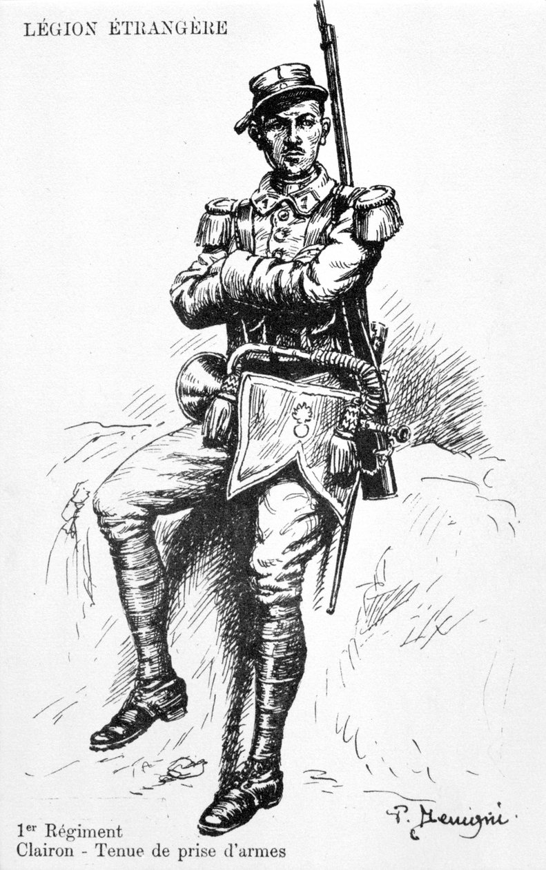Bugler, 1º Regimento da Legião Estrangeira Francesa, século 20 de Unbekannt