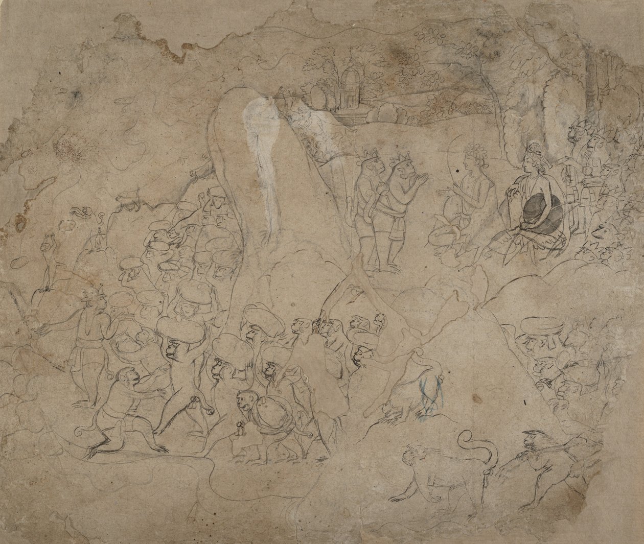 Construindo a Ponte para Lanka, ca. 1800. de Unbekannt