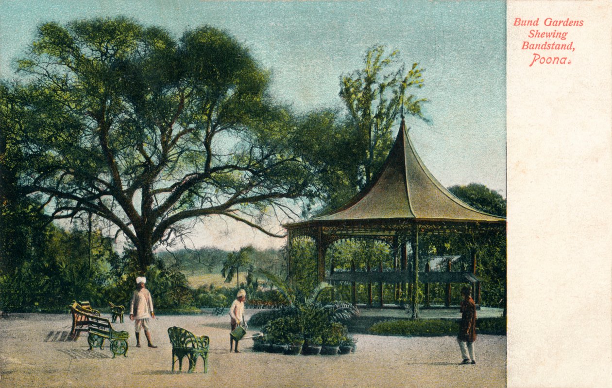 Coreto de Shewing dos jardins de Bund, Poona, c1900 de Unbekannt
