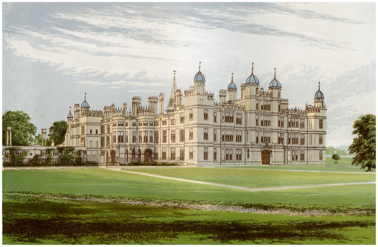 Burghley House, Lincolnshire, casa do Marquês de Exeter, c1880 de Unbekannt