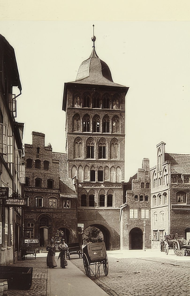 Portão do castelo de Lübeck. Por volta de 1900 de Unbekannt