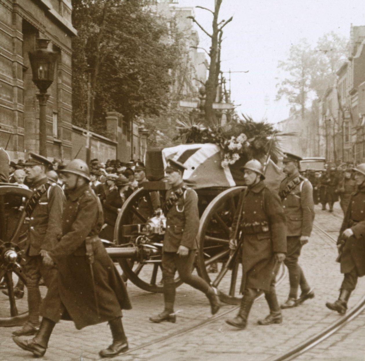Enterro de Edith Cavell, Bruxelas, Bélgica, 1915 de Unbekannt