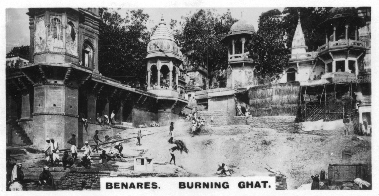 Queimando Ghat, Benares, Índia, c1925 de Unbekannt
