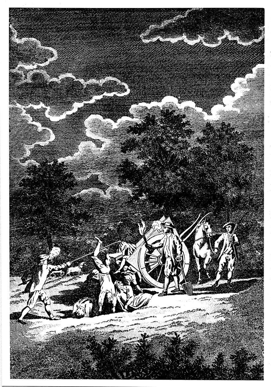 Enterrar vítimas da Praga de Londres à noite em vários túmulos, 1665 de Unbekannt