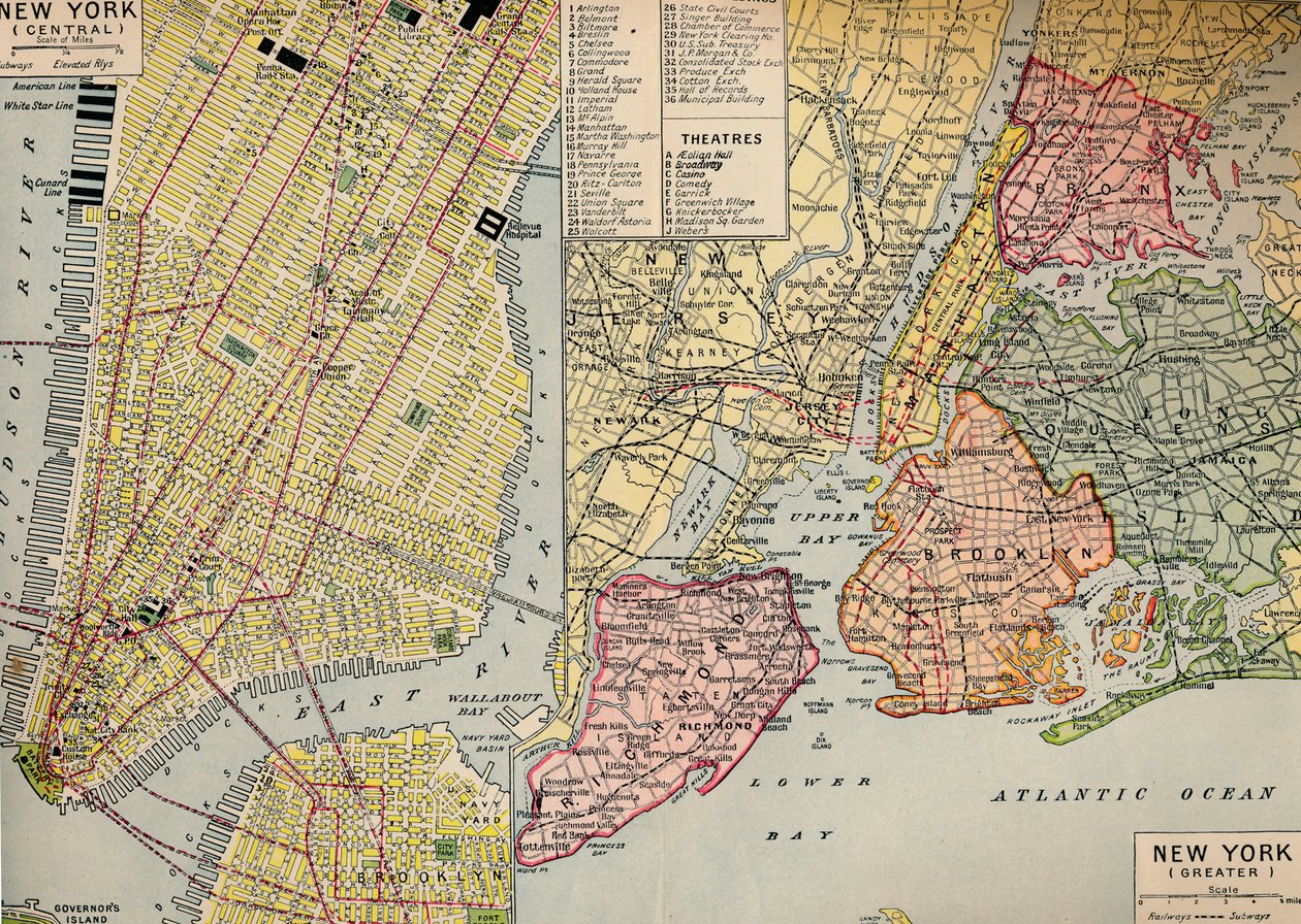 Centro de negócios de Nova York, no extremo oeste de Manhattan e arredores, c1930s de Unbekannt