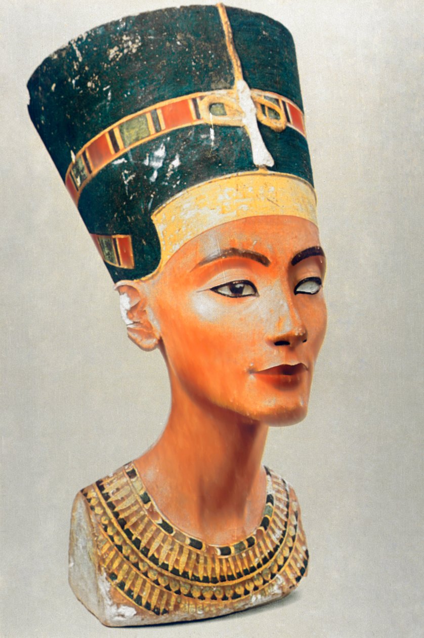 Busto de Nefertiti, rainha e esposa do antigo faraó egípcio Akhenaton Amenhotep IV de Unbekannt