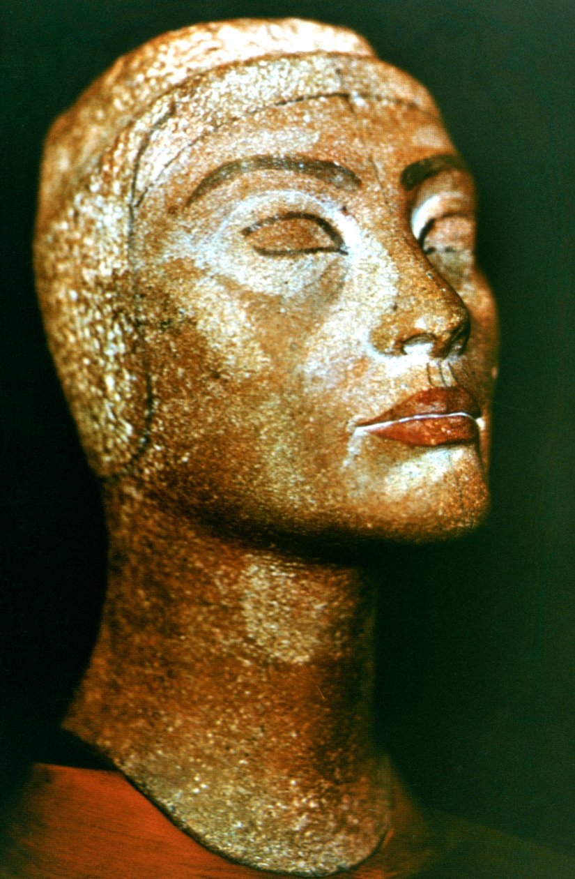 Busto de Nefertiti, rainha e esposa do antigo faraó egípcio Akhenaton Amenhotep IV de Unbekannt