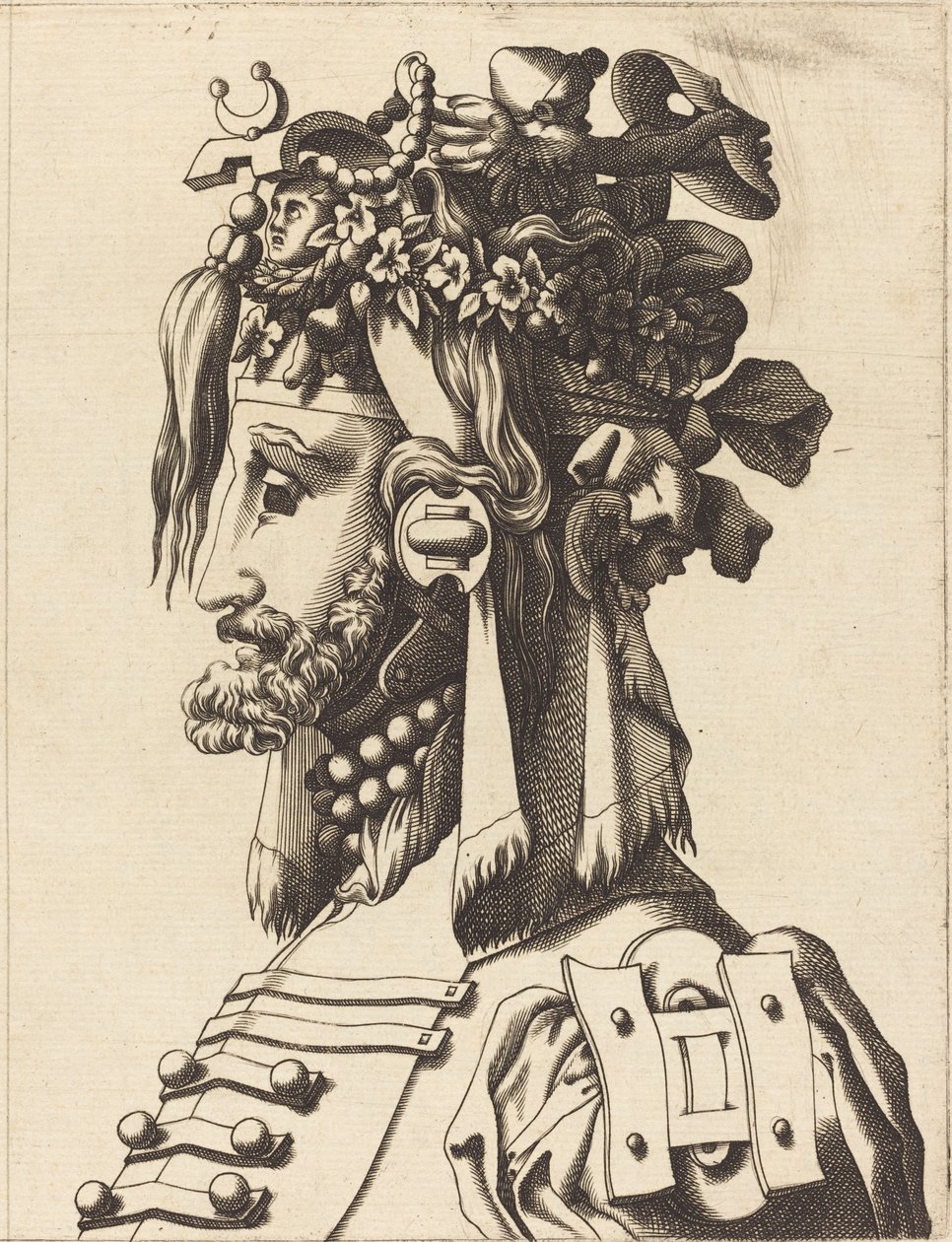 Busto de um homem em uma fantasia extravagante, 15601600. de Unbekannt