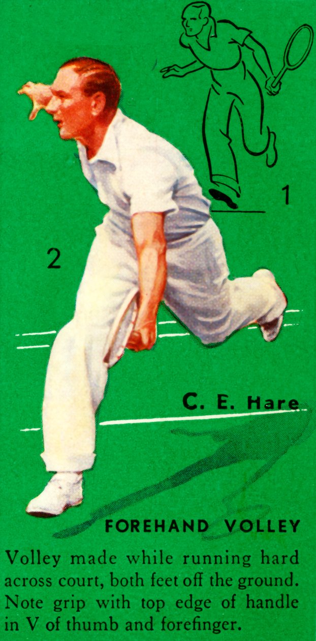 Lebre do CE - voleio do forehand, c1935. de Unbekannt