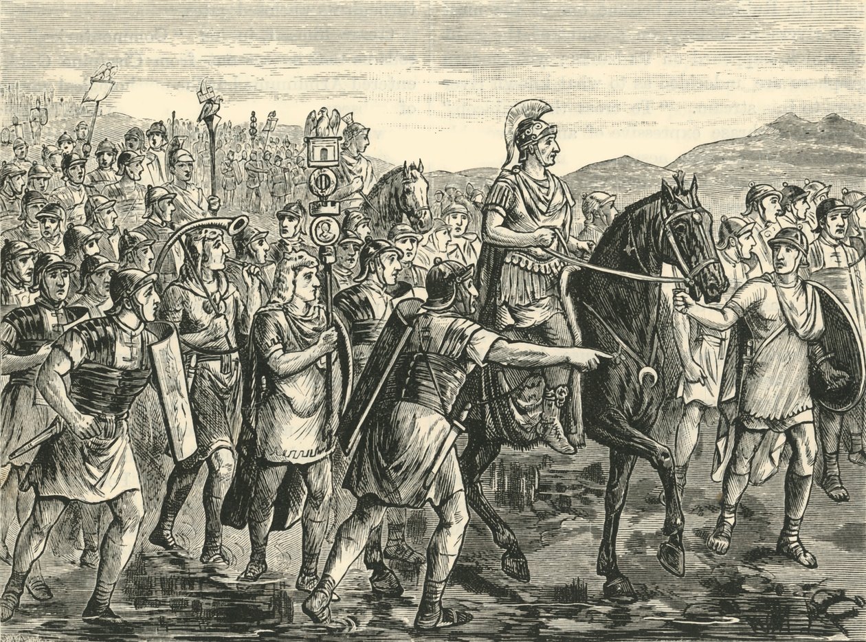 Caesar Crossing the Rubicon, 1890. de Unbekannt