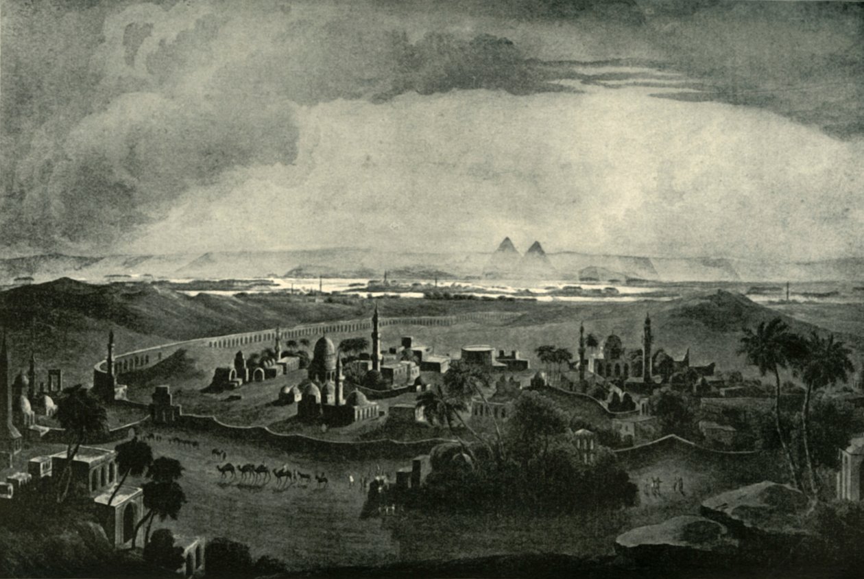Cairo e as pirâmides, início do século XIX, 1901. de Unbekannt