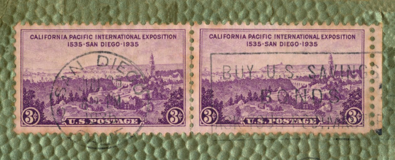 Exposição internacional do Pacífico da Califórnia - selo postal dos EUA, c1935 de Unbekannt