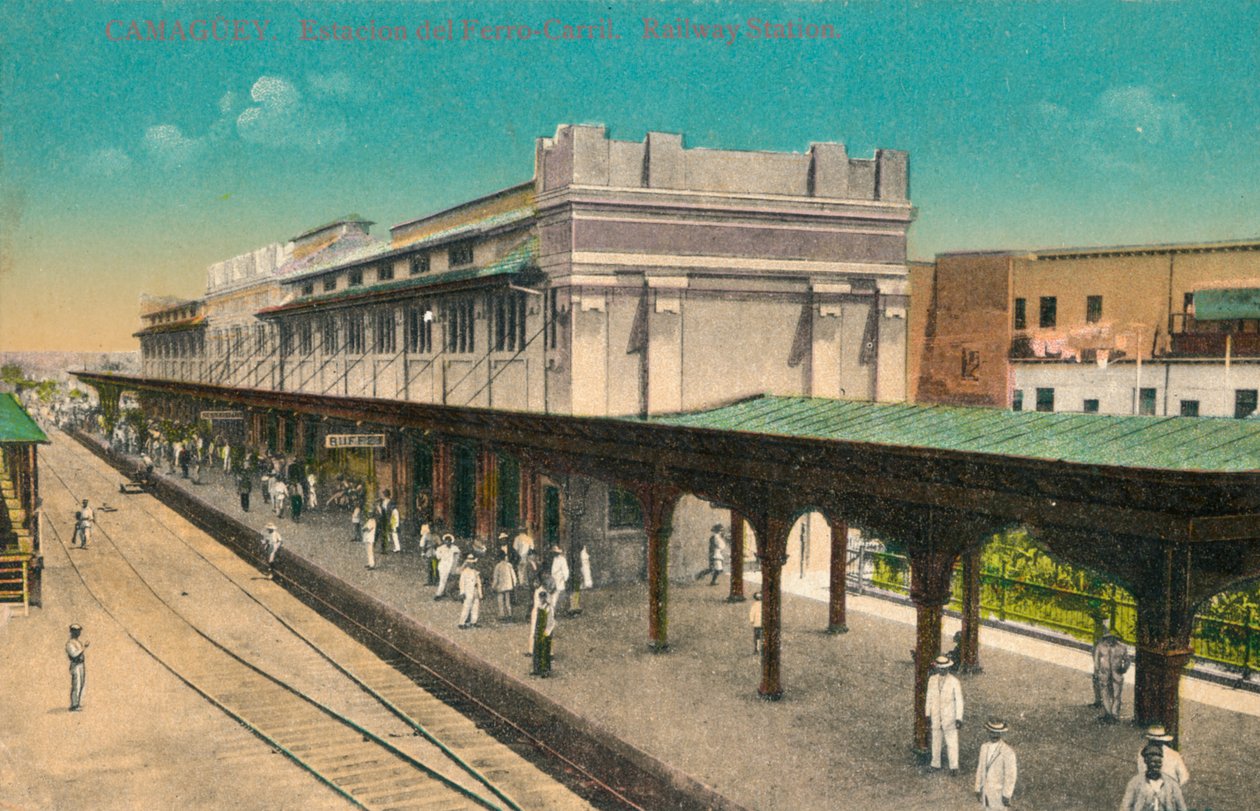 Camaguey Estação de Ferro-Carril. Estação Ferroviária, Cuba, c1910s de Unbekannt