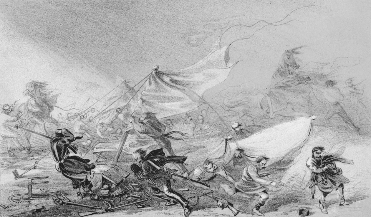 Acampamento Antes de Sebastopol - Efeitos da Tempestade Terrível em 14 de novembro de 1854, 1850. de Unbekannt