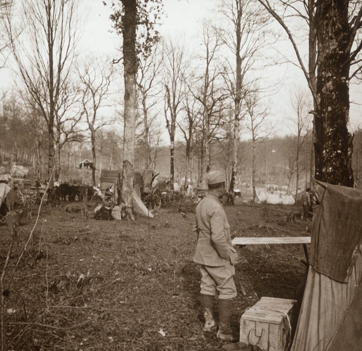 Acampamento, Genicourt, norte da França, c1914-c1918 de Unbekannt