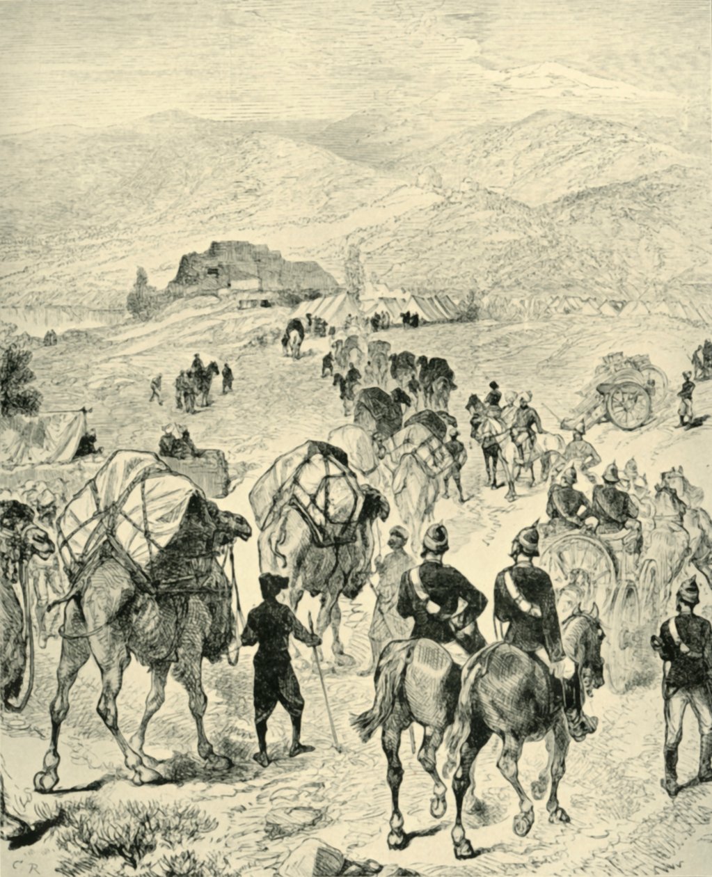 Acampamento do general Roberts em Thal, no rio Kuram, 1901. de Unbekannt