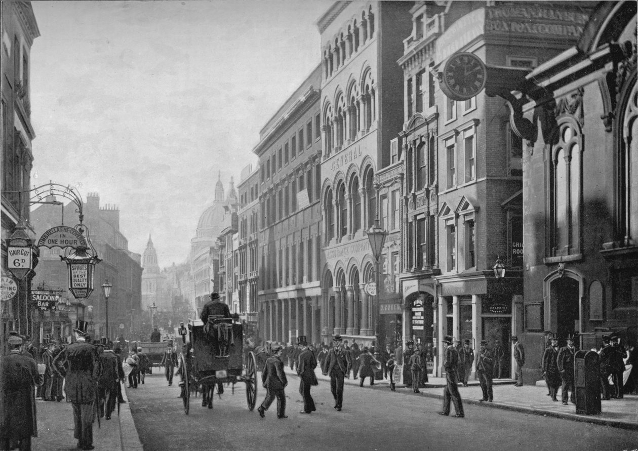 Cannon Street, olhando para oeste, cidade de Londres, c1910 1911 de Unbekannt