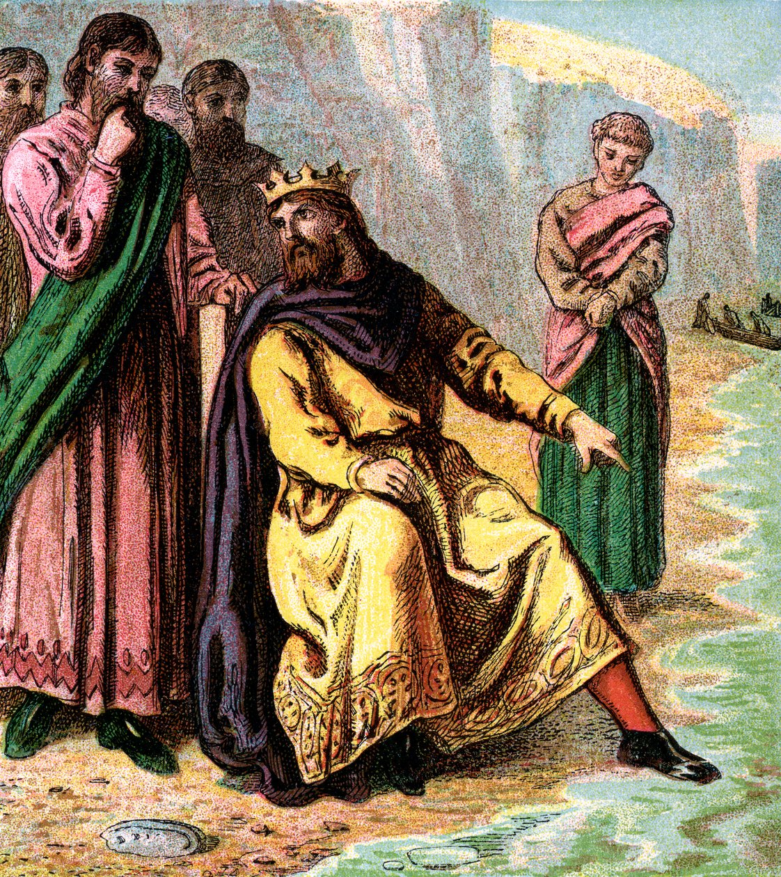 Canuto e seus cortesãos, século XI, c1850 de Unbekannt