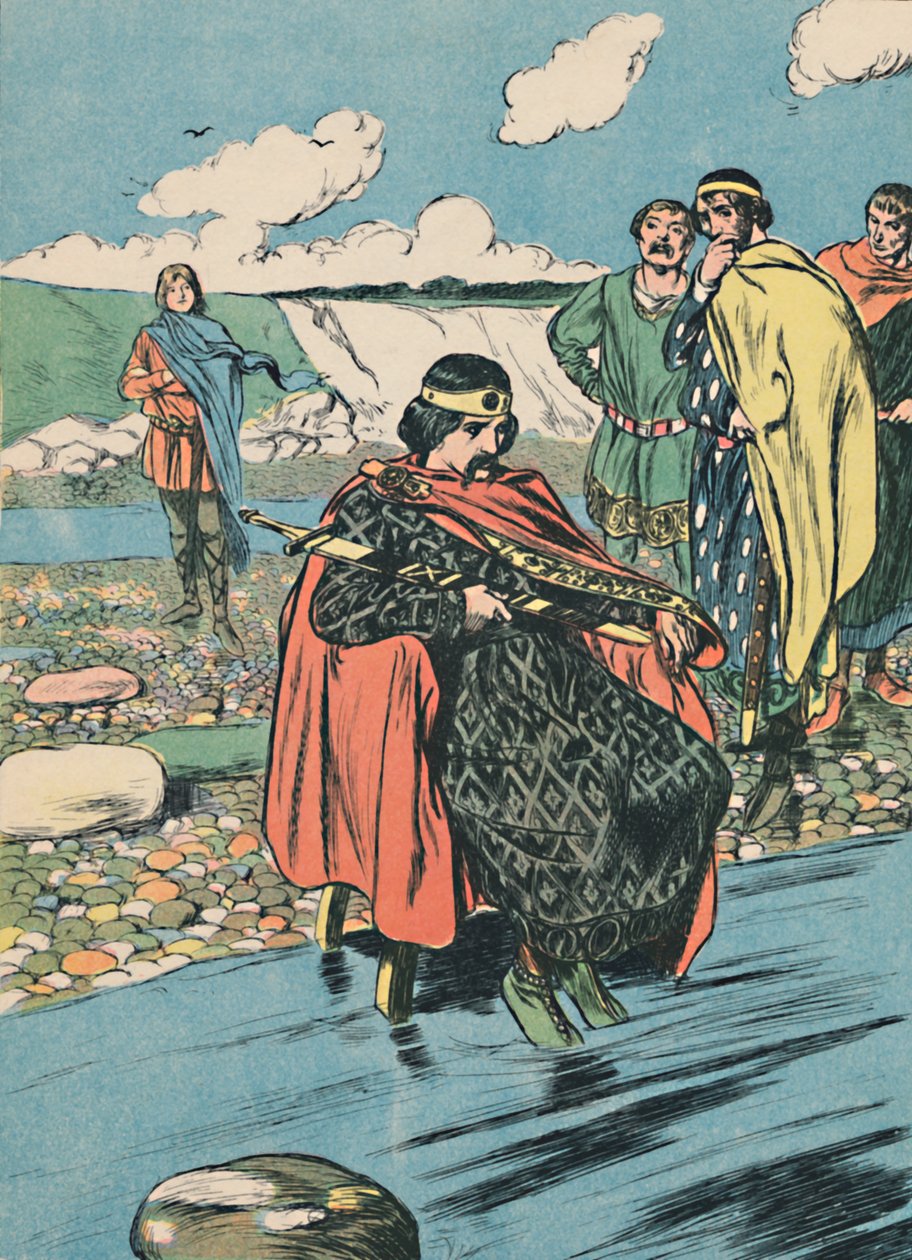 Canute ordena que a maré pare, c1907 de Unbekannt