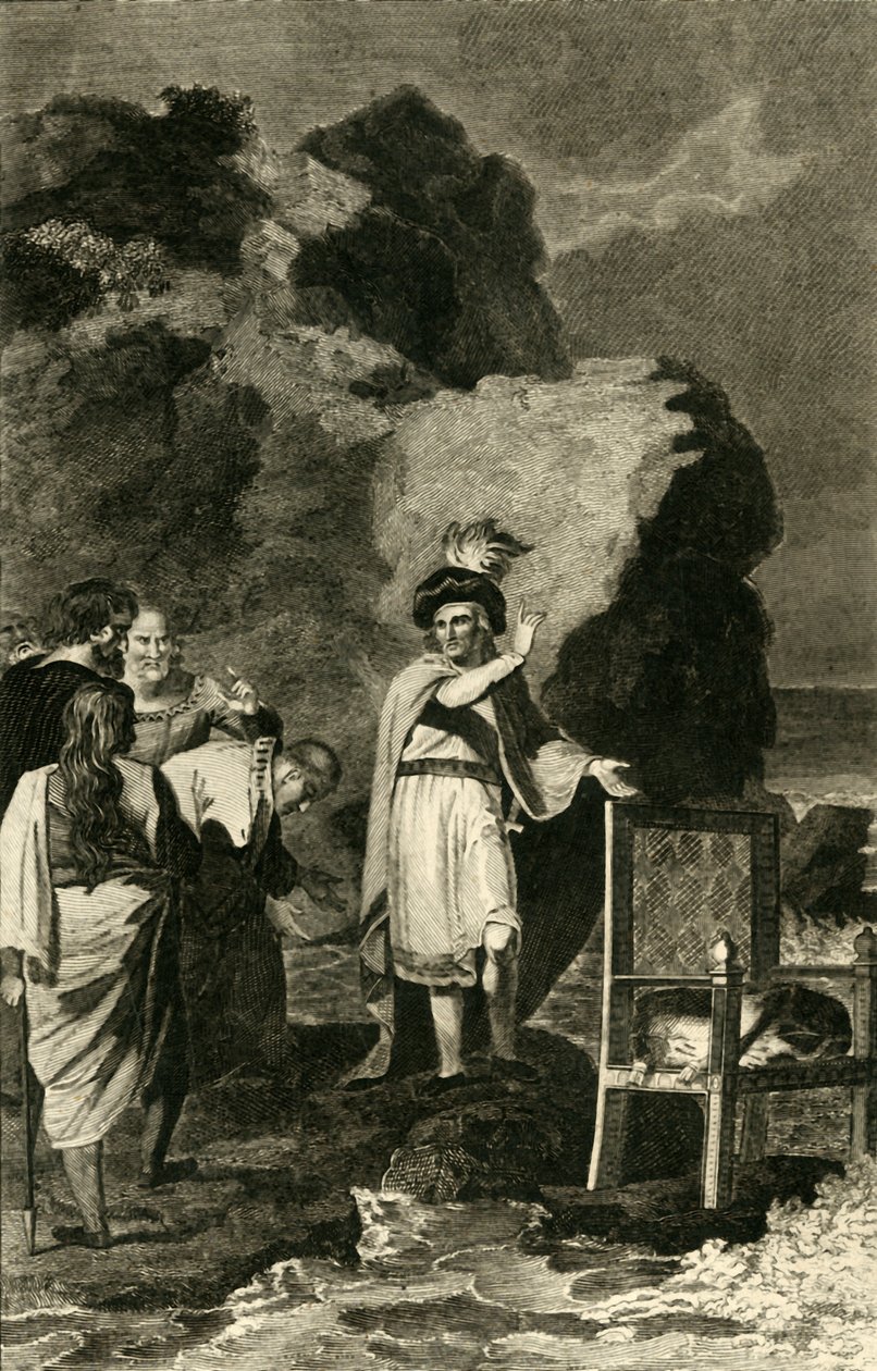 Canuto reprovando seus cortesãos, do século XVIII ao XIX. de Unbekannt