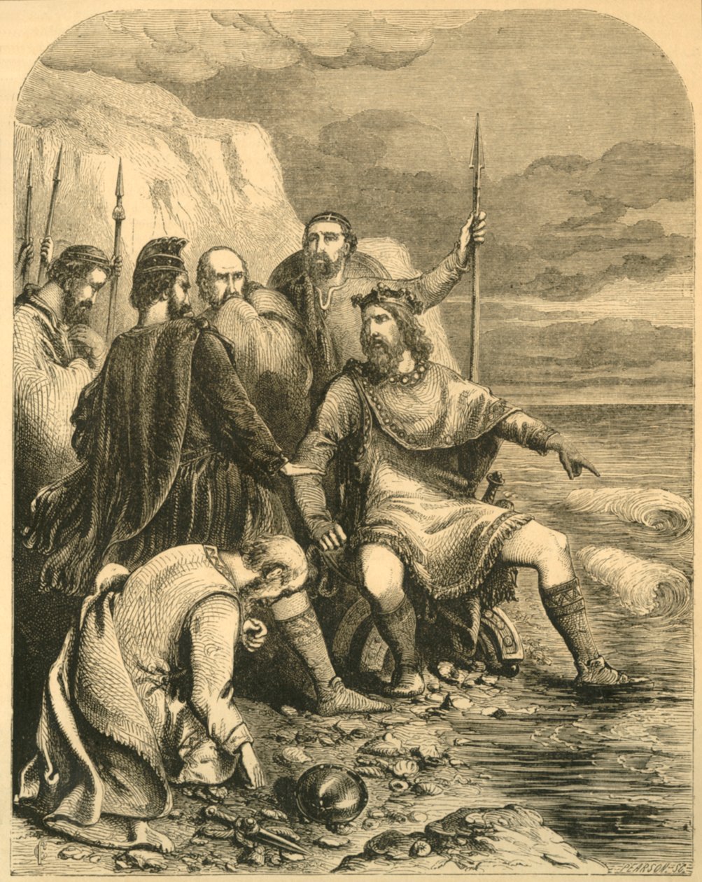 Canuto Reprovando a bajulação de seus cortesãos, c1890. de Unbekannt