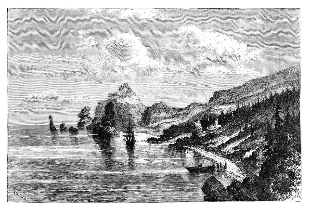 Cape la Jonquiere, Sakhalin, Rússia, 1895 de Unbekannt
