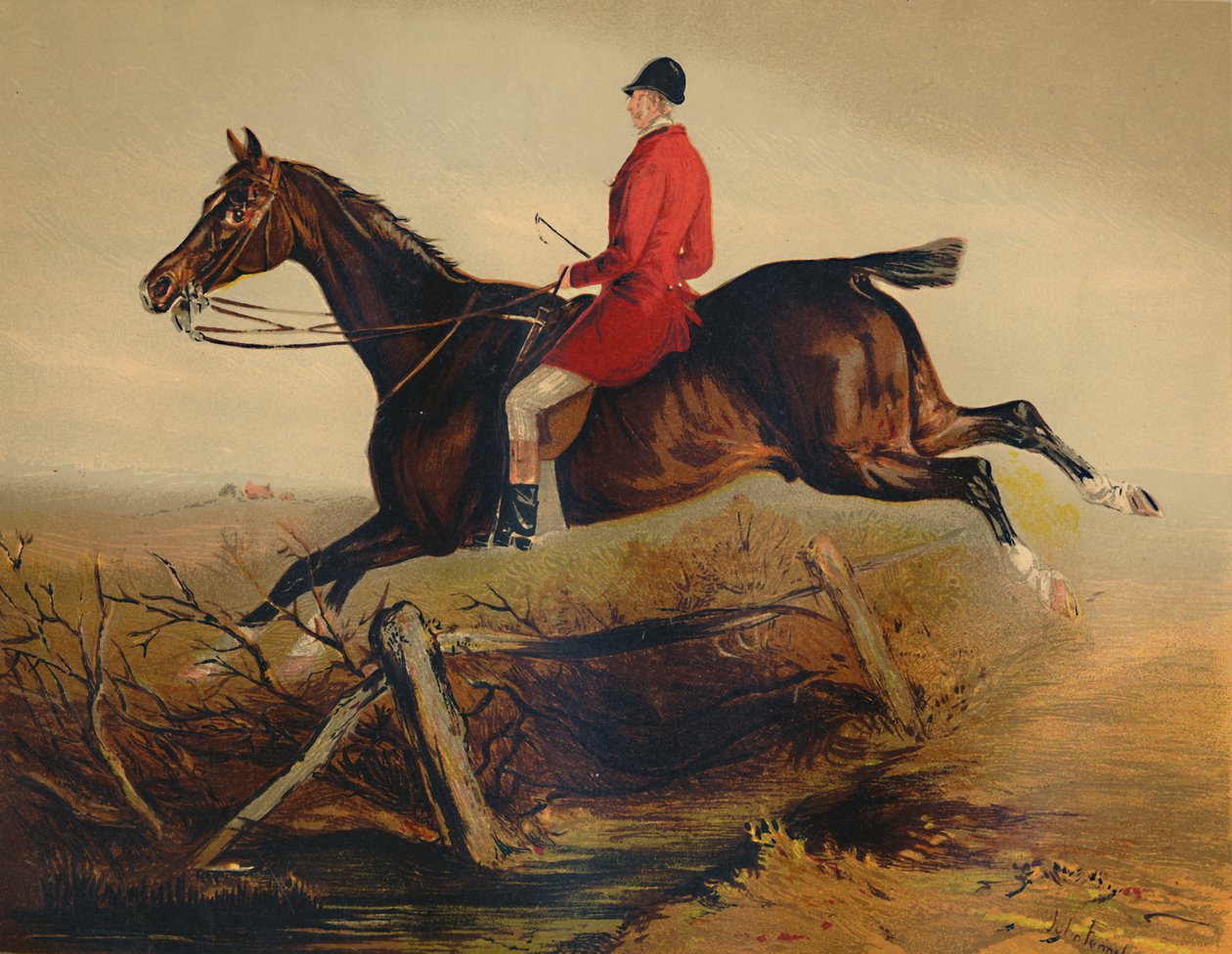 Capitão Percy Williams em um caçador irlandês favorito, c1879. de Unbekannt
