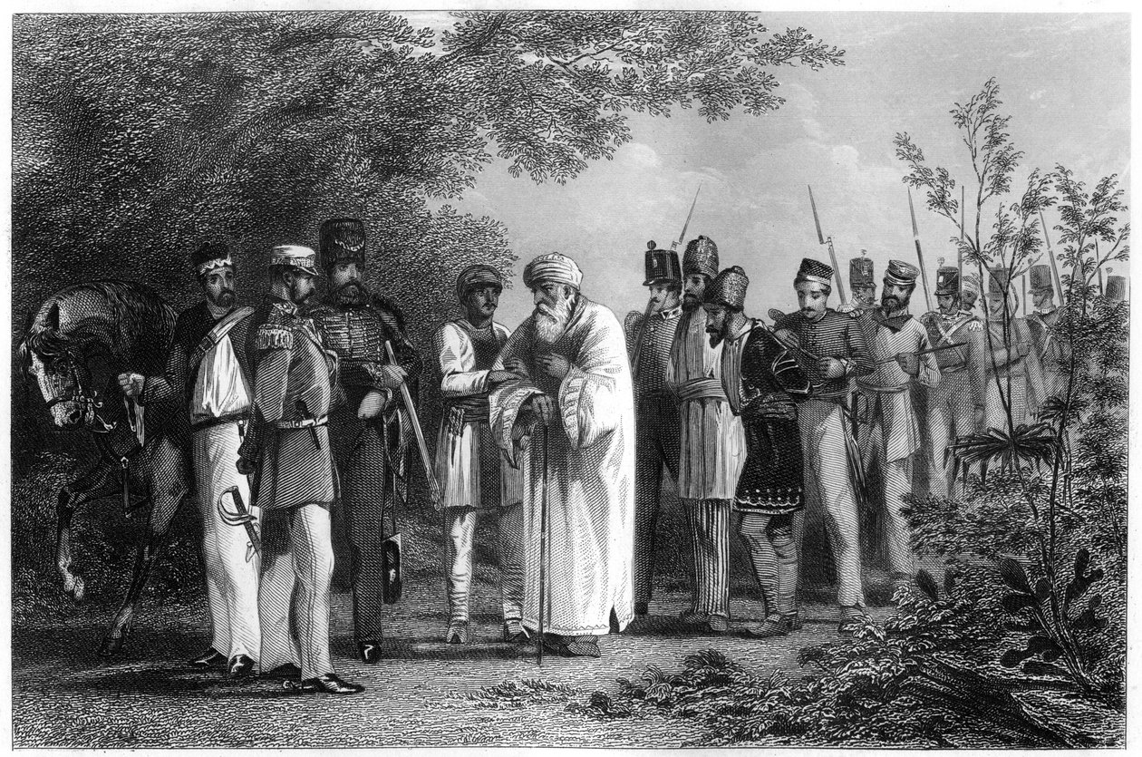 Captura do rei de Delhi por Captain Hodson, 1858, c1860 de Unbekannt