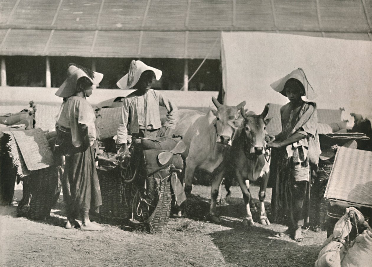 Cena da caravana com Shans em Bhamo, 1900. de Unbekannt