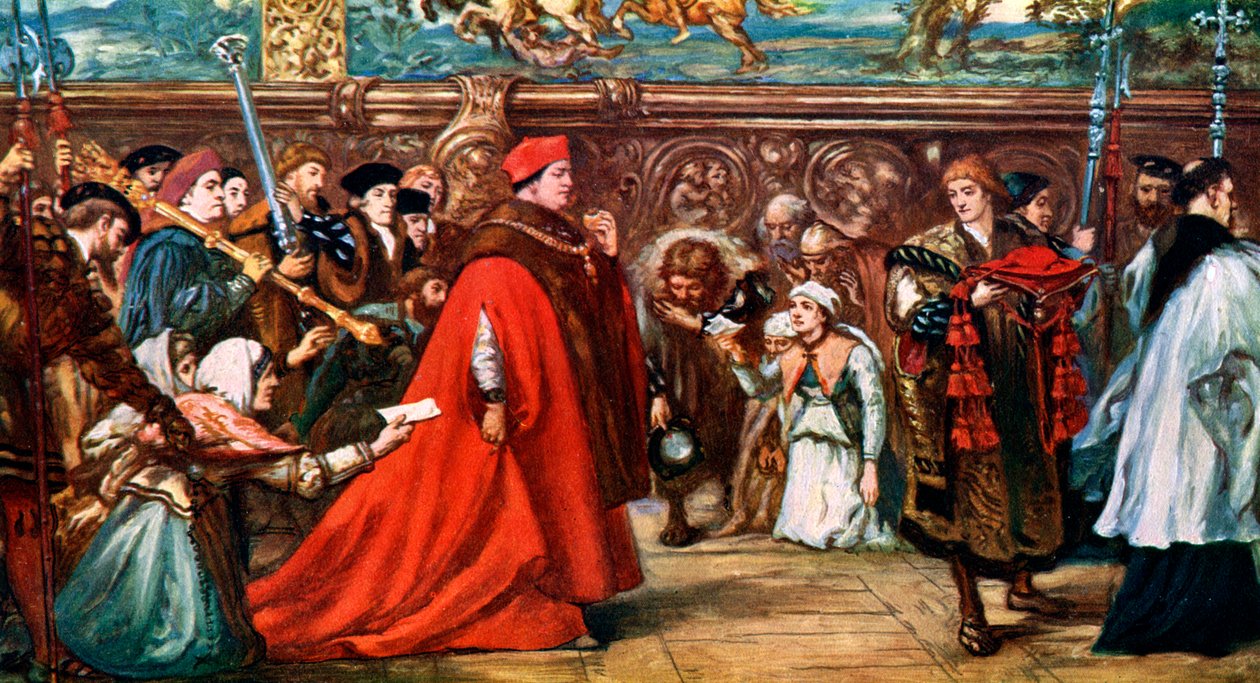 Cardeal Wolsey, em procissão para Westminster Hall, 1887, c1920 de Unbekannt