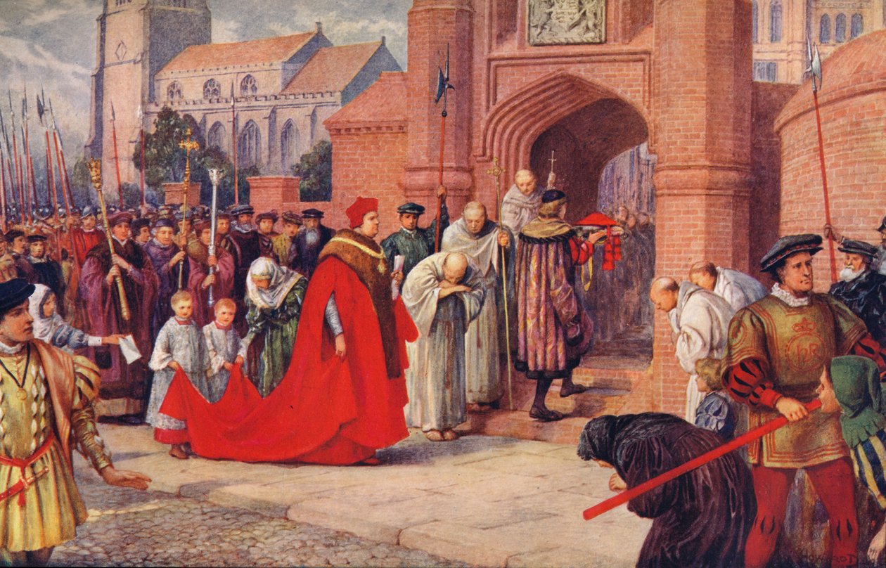 Cardeal Wolsey possivelmente entrando no Palácio de Hampton Court, 1917 de Unbekannt