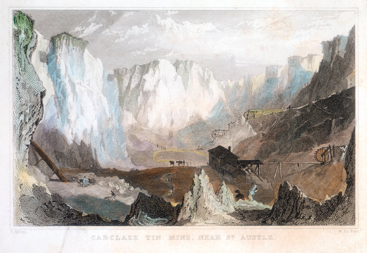 Mina de estanho Carglaze, perto de St Austell, Cornualha, Inglaterra, c1825, 1837 de Unbekannt