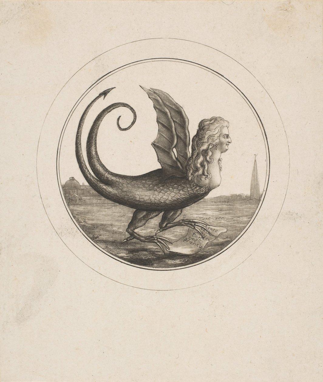 Caricatura mostrando Marie Antoinette como um dragão, século XVIII. de Unbekannt